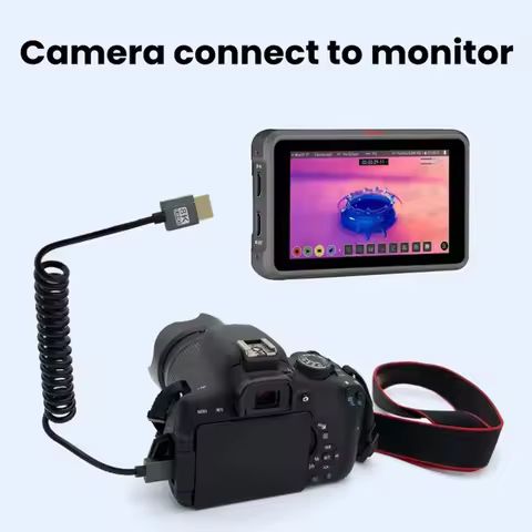 8K Extreme Thin HDMI-Compatible To HDMI-Compatible Coiled Cable 48Gbps HDMI-Compatible 2.1 Cable for