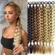 24 Inch Wig Braids Twist Ponytail Fishbone Braids Headdress Long Braids Hair Rope Boxing Braids Hair