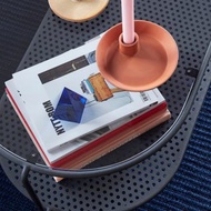 【Hübsch】－020915 黑色玻璃桌面金屬網格茶几 矮桌 客廳桌