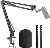 K669 Mic Boom Arm Stand with Pop Filter, Compatible with Fifine K669, Fifine 669B USB Microphone with Cable Sleeve by SUNMON