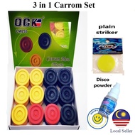 REDAY STOCK Carrom set  (pvc )/ Buah carrom plastik  disco powder + striker set  OGK  / Carrom men q