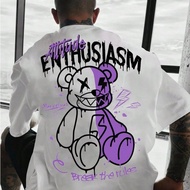 JAPANESE T-SHIRT ENTHUSIASM ATTITUDE BEAR T-SHIRT OVERSIZE T-SHIRT SML XL 2XL 3XL 4XL 5XL 6XL T-SHIR