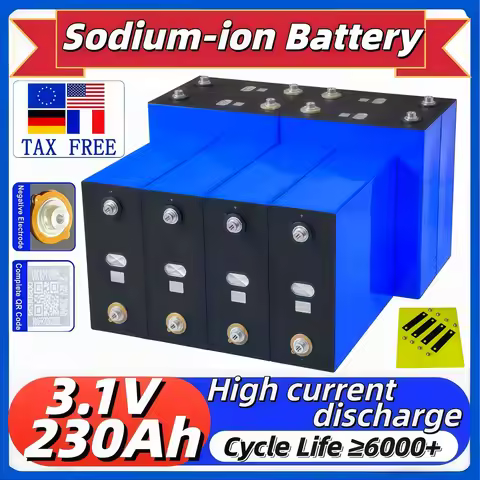3.1V Sodium-Ion Battery Cell 230Ah 1.5C Discharge 6000+ Cycles -40℃ Low Temp Resistant for RV Solar 