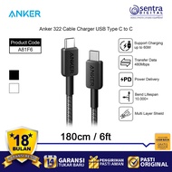 Anker 322 PowerLine USB Type C To C 60W Braided Cable 6ft 180cm - A81F6