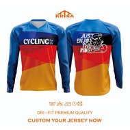BAJU KAOS JERSEY SEPEDA KRIRA 007 CUSTOM ROADBIKE MTB LENGAN PANJANG WANITA ANAK JUMBO FULL PRINTING