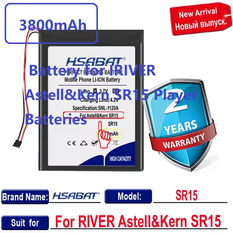 3800mAh Battery for IRIVER Astell&Kern SR15 Player Batteries
