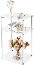 Versatile Acrylic End Table: Stylish 3-Tier Clear Side Table for Living Room and Bedroom - Ideal as 