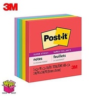 3M™ Post-it® Super Sticky Notes 654-5SSAN，馬拉喀什，76 毫米 x 76 毫米, 5色, 90張