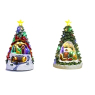HAPPY TIME-Christmas Tree Light House Music Decoration Adult Children Rotating Train Winter Scene Ho