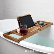 ST-🚢Wooden Bathroom Storage Rack Bathtub Bamboo Wooden Storage Rack Telescopic Adjustable Bracket Bed &amp; Breakfast Bathro