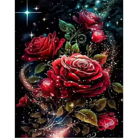 AB Diamond Cross Stitch A Bouquet of crystal roses 5D DIY Diamond Embroidery Rhinestone Painting Dia