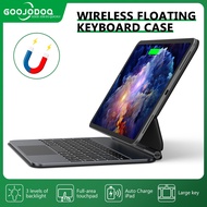 Goojodoq for ipad floating  keyboard wireless bluetooth keyboard Case Backlight with full area touch