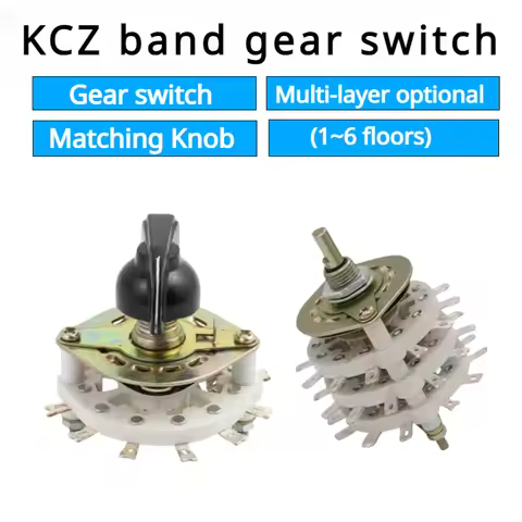KCZ Band Gear Rotary Switch 1 Pole 6/7/8/9/10 3W2D 4W2D 5W2D 3W3D Position With Channel Rotary Switc
