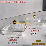 Transparent Square Cake Tray 28 x 28 x 6 cm Base Box Lid Clear Acrylic Plastic Vegetable Food Contai