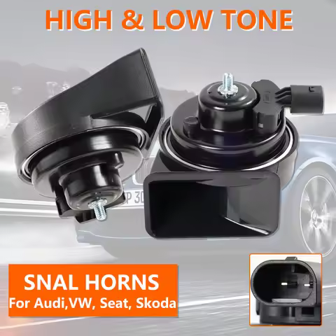 Dual Snail Horn 12V 110-125DB Waterproof High Low For VW CC Golf Jetta Polo Caddy Passat Touran Tigu