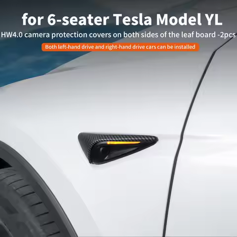 For 6-seater Tesla Model YL fender side HW4.0 camera protective cover, camera decorative strip, 2pcs