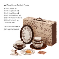 Magpie Jumping on the Branch Tableware Set Ceramic Bowl and Plate