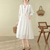 lovito dress dress pantai Yunnan Embroidered Dress - Ethnic Style Sunscreen Long Sleeve