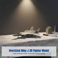 Large Alloy J-20 Fighter Jet Model, Authorized, Openable Cockpit, Light & Sound, Ordnance Eject, Pul
