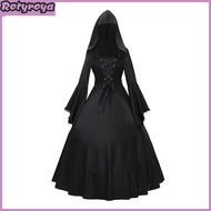 Women Gothic Hooded Witch Dress Vintage Medieval Victorian Dress Halloween Renaissance Cosplay Gown