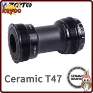 KEYOOL T47 Bottom Bracket, 68mm 73mm Shell 28.99mm Spline Axis Threaded Bottom Bracket, Durable Thre