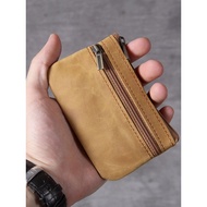 dompet perempuan kecil dompet perempuan Original First Layer Cowhide Mini Retro Handmade Card Holder