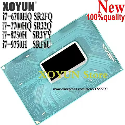 100% New i7-6700HQ SR2FQ i7-7700HQ SR32Q i7-8750H SR3YY i7-9750H SRF6U CPU CHIPS BGA