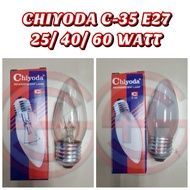 (2 PCS) CHIYODA C-35 E27 25WATT/ 40WATT/ 60WATT   INCHANDELIER BULB ( CLEAR / FROSTER )