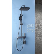 Gun Gray Ambience Light Shower Head Set Shower Full Set Constant Temperature Rain Shower a Complete Set of Bathroom