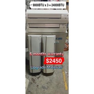 【Second Hand】Mitsubishi / Daikin Inverter system 4 【9000BTU x 3 + 24000BTU】