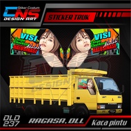 Stiker Kaca Pintu Depan Truk RAGASA Custom Foto Cewek Cantik Hijab Vector Seksi Bisa Request Foto & 