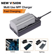 ZGCINE NP-F Batt.ery Adapter Plate Multi Use NPF Fast Charge Charger QC3.0/PD3.0 Type-C Input & D-ta