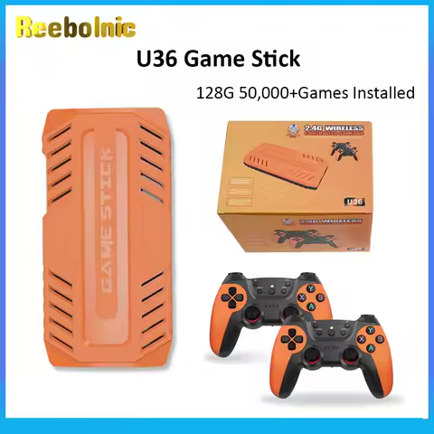 Reebolnic U36 Game Stick 128G 50,000+Games Installed 4K HD Output Retro Video Game Console 3D 40+Sim