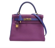 98新 Hermès  HERMES KELLY 28 VIP 併色手袋 海葵紫色