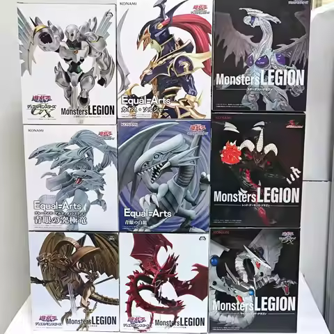 Original KONAMI Yu-Gi-Oh! Red-Eyes Black Dragon Blue-Eyed White Dragon Equal-Arts Anime Action Figur