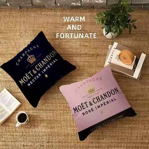 Champagne M-Moet &Chandon Pillow Cover For Bedroom Room And Living Room Sofa Decorative Cushion Cove