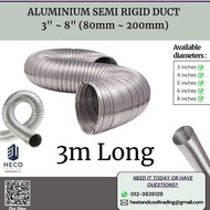 3m long Aluminium Semi Rigid Duct [3 inches to 8 inches] (80mm ~ 200mm)
