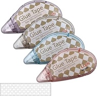 4 Pack Double Sided Tape Roller for Crafts - Colorful Glue Tape Set for Scrapbooking, Journaling, Sc