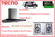 TECNO HOOD AND HOB BUNDLE PACKAGE FOR ( TH 998DTC &amp; SR 828SV) / FREE EXPRESS DELIVERY