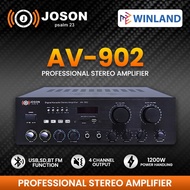 Joson by Winland AV-902 Professional Amplifier 1200W with USB Input / SD Card Input /Bluetooth / FM