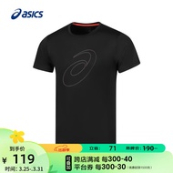 亚瑟士ASICS运动T恤男子跑步短袖透气舒适运动上衣 2011C856-001 黑色 XL