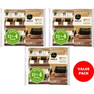 (Bundle of 3 x 16 packs) CJ Bibigo Savory Roasted Korean Seasoned Seaweed 16 x 4g [Korean]