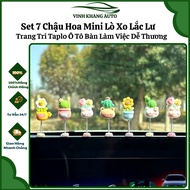XO Set of 7 Mini Spring-loaded Flower Pots to Decorate Car Dashboards to Decorate Cars More Vivid an