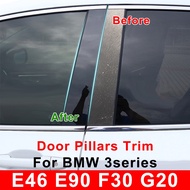 Glossy Car Window B-Pillar Trim Sticker for BMW F30 E46 E90 G20 330i 318i 325i 320i 328i Door Pillar