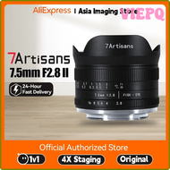 VIEPQ 7Artisans 7 Artisans 7.5mm F2.8 II Mirrorless Camera Wide Angle Lens for Sony E ZVE10 Canon EF-M Fujifilm XF Nikon M4/3 7.5 2.8 ALDKV