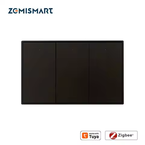 Zemismart Zigbee US No Neutral Black Interruptor 1 2 3 Gangs Wall Light Switch Smartthings Edge Cont