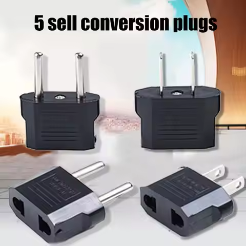 5pcs 110V To 220V Conversion Adapter Plugs Travel Socket Adapter Converter Power Adapter Convert Ac 