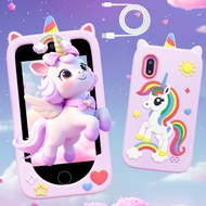 Kids Educational Entertainment Phone with Touch Panel, Dual Camera Design, Learning Games, Music Pla