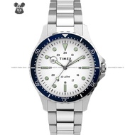 TIMEX TW2U10900 Men's Analog Watch Navi XL 41mm 24-hours SS Bracelet White *Original
