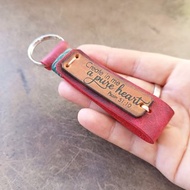 Personalized Christian Leather Keychain with free backside text, Many Colors